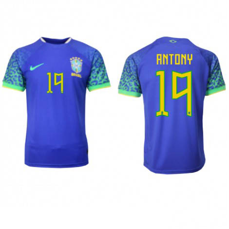 Brazilië Antony #19 Uit tenue WK 2022 Mensen Korte Mouw