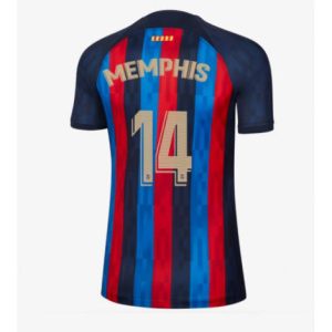 Dames Barcelona Memphis Depay #14 Thuis tenue 2022-23 Korte Mouw