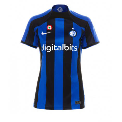 Dames Inter Milan Lautaro Martinez #10 Thuis tenue 2022-23 Korte Mouw-1