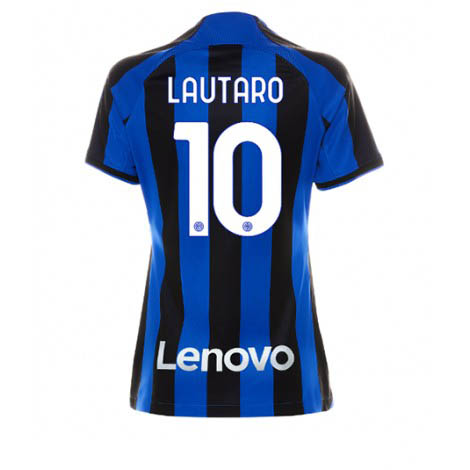 Dames Inter Milan Lautaro Martinez #10 Thuis tenue 2022-23 Korte Mouw