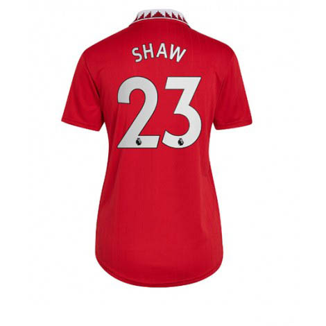 Dames Manchester United Luke Shaw #23 Thuis tenue 2022-23 Korte Mouw