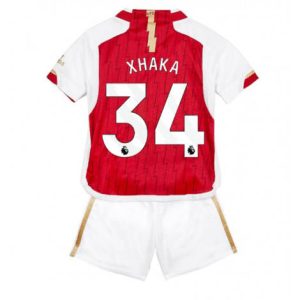 Kids Arsenal Granit Xhaka #34 Thuis tenue 2023-24 Korte Mouw (+ Korte broeken)