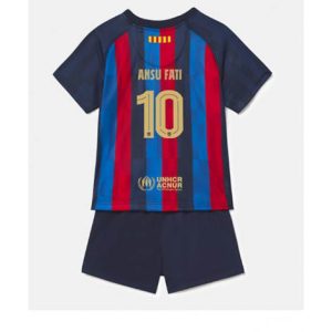 Kids Barcelona Ansu Fati #10 Thuis tenue 2022-23 Korte Mouw (+ Korte broeken)