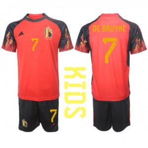 Kids België Kevin De Bruyne #7 Thuis tenue WK 2022 Korte Mouw (+ Korte broeken)
