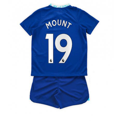 Kids Chelsea Mason Mount #19 Thuis tenue 2022-23 Korte Mouw (+ Korte broeken)