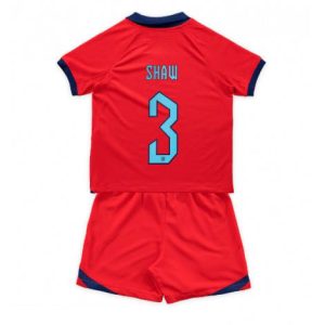 Kids Engeland Luke Shaw #3 Uit tenue WK 2022 Korte Mouw (+ Korte broeken)