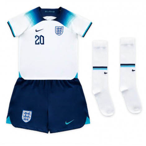 Kids Engeland Phil Foden #20 Thuis tenue WK 2022 Korte Mouw (+ Korte broeken)-1