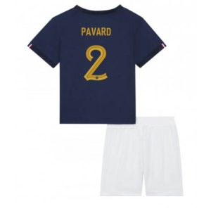 Kids Frankrijk Benjamin Pavard #2 Thuis tenue WK 2022 Korte Mouw (+ Korte broeken)