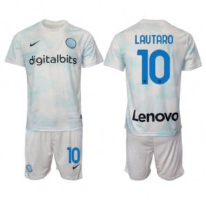 Kids Inter Milan Lautaro Martinez #10 Uit tenue 2022-23 Korte Mouw (+ Korte broeken)