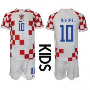 Kids Kroatië Luka Modric #10 Thuis tenue WK 2022 Korte Mouw (+ Korte broeken)