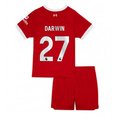 Kids Liverpool Darwin Nunez #27 Thuis tenue 2023-24 Korte Mouw (+ Korte broeken)