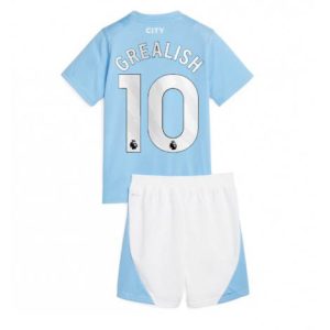 Kids Manchester City Jack Grealish #10 Thuis tenue 2023-24 Korte Mouw (+ Korte broeken)