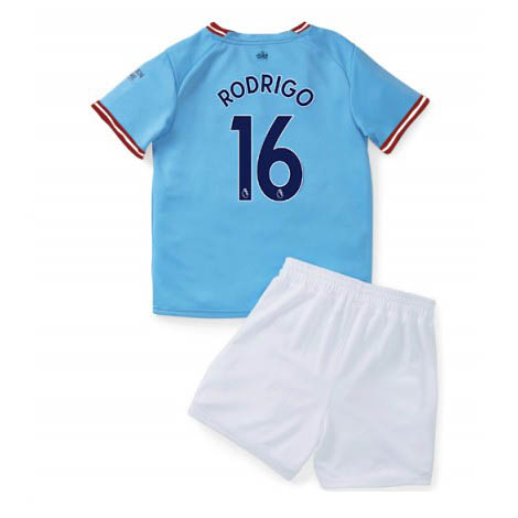 Kids Manchester City Rodri Hernandez #16 Thuis tenue 2022-23 Korte Mouw (+ Korte broeken)