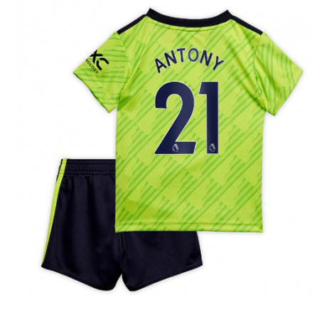 Kids Manchester United Antony #21 Derde tenue 2022-23 Korte Mouw (+ Korte broeken)