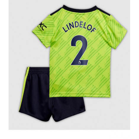 Kids Manchester United Victor Lindelof #2 Derde tenue 2022-23 Korte Mouw (+ Korte broeken)
