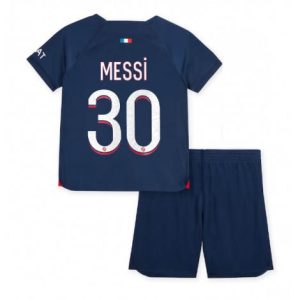 Kids Paris Saint-Germain Lionel Messi #30 Thuis tenue 2023-24 Korte Mouw (+ Korte broeken)