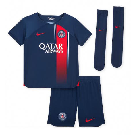 Kids Paris Saint-Germain Sergio Ramos #4 Thuis tenue 2023-24 Korte Mouw (+ Korte broeken)-1