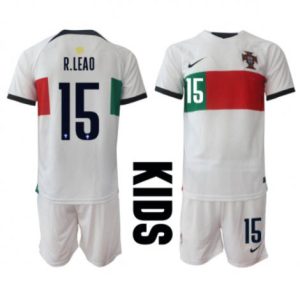 Kids Portugal Rafael Leao #15 Uit tenue WK 2022 Korte Mouw (+ Korte broeken)