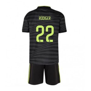 Kids Real Madrid Antonio Rudiger #22 Derde tenue 2022-23 Korte Mouw (+ Korte broeken)
