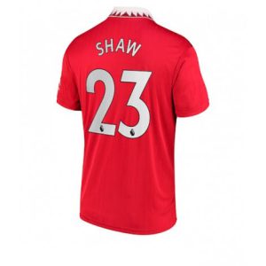 Manchester United Luke Shaw #23 Thuis tenue Mensen 2022-23 Korte Mouw