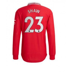 Manchester United Luke Shaw #23 Thuis tenue Mensen 2022-23 Lange Mouw