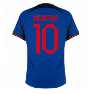 Nederland Memphis Depay #10 Uit tenue Mensen WK 2022 Korte Mouw