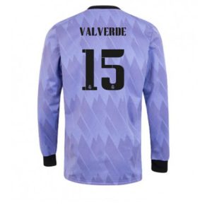 Real Madrid Federico Valverde #15 Uit tenue Mensen 2022-23 Lange Mouw