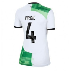 Dames Liverpool Virgil van Dijk #4 Uit tenue 2023-24 Korte Mouw