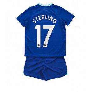 Kids Chelsea Raheem Sterling #17 Thuis tenue 2022-23 Korte Mouw (+ Korte broeken)