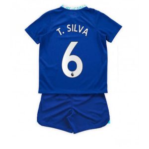 Kids Chelsea Thiago Silva #6 Thuis tenue 2022-23 Korte Mouw (+ Korte broeken)