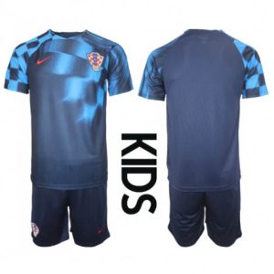 Kids Kroatië Uit tenue WK 2022 Korte Mouw (+ Korte broeken)