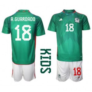 Kids Mexico Andres Guardado #18 Thuis tenue WK 2022 Korte Mouw (+ Korte broeken)