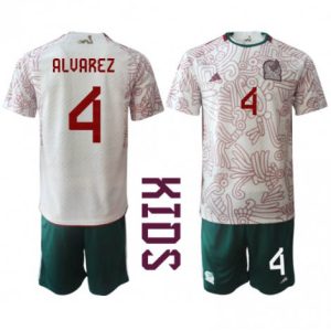 Kids Mexico Edson Alvarez #4 Uit tenue WK 2022 Korte Mouw (+ Korte broeken)