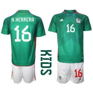 Kids Mexico Hector Herrera #16 Thuis tenue WK 2022 Korte Mouw (+ Korte broeken)