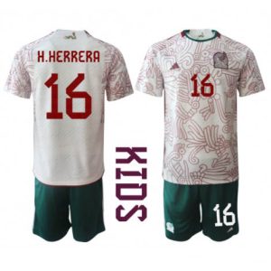 Kids Mexico Hector Herrera #16 Uit tenue WK 2022 Korte Mouw (+ Korte broeken)