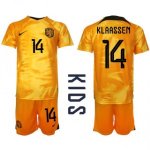 Kids Nederland Davy Klaassen #14 Thuis tenue WK 2022 Korte Mouw (+ Korte broeken)
