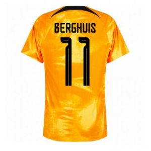 Nederland Steven Berghuis #11 Thuis tenue Mensen WK 2022 Korte Mouw