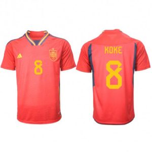 Spanje Koke #8 Thuis tenue Mensen WK 2022 Korte Mouw