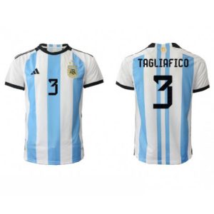 Argentinië Nicolas Tagliafico #3 Thuis tenue Mensen WK 2022 Korte Mouw
