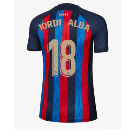 Dames Barcelona Jordi Alba #18 Thuis tenue 2022-23 Korte Mouw