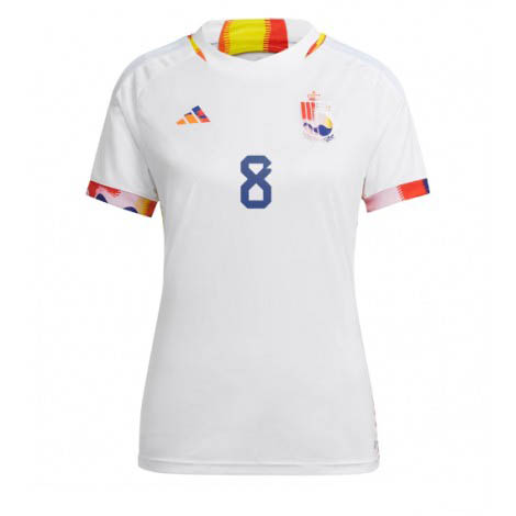 Dames België Youri Tielemans #8 Uit tenue WK 2022 Korte Mouw-1
