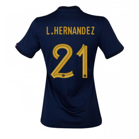 Dames Frankrijk Lucas Hernandez #21 Thuis tenue WK 2022 Korte Mouw