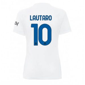 Dames Inter Milan Lautaro Martinez #10 Uit tenue 2023-24 Korte Mouw
