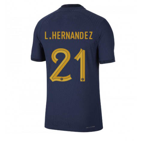Frankrijk Lucas Hernandez #21 Thuis tenue Mensen WK 2022 Korte Mouw