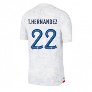 Frankrijk Theo Hernandez #22 Uit tenue Mensen WK 2022 Korte Mouw