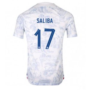 Frankrijk William Saliba #17 Uit tenue Mensen WK 2022 Korte Mouw