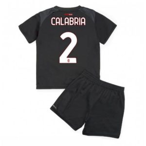 Kids AC Milan Davide Calabria #2 Thuis tenue 2022-23 Korte Mouw (+ Korte broeken)