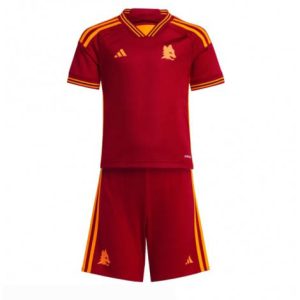 Kids AS Roma Thuis tenue 2023-24 Korte Mouw (+ Korte broeken)