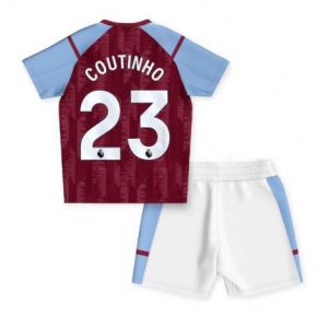 Kids Aston Villa Philippe Coutinho #23 Thuis tenue 2023-24 Korte Mouw (+ Korte broeken)