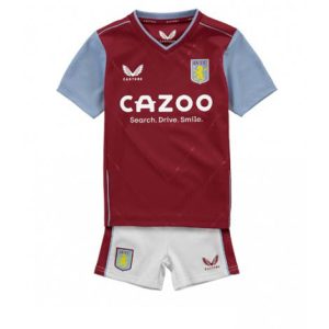 Kids Aston Villa Thuis tenue 2022-23 Korte Mouw (+ Korte broeken)